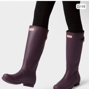 Hunter Women's Dark Purple Rain Boots